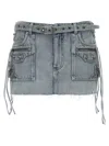Balenciaga Cagole Denim Miniskirt In Blue