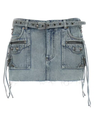 Balenciaga Cagole Mini Skirts Light Blue