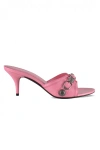 Balenciaga Cagole Studded Crinkled-leather Mules