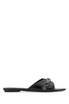 Balenciaga Open-toe Sandals With Decorative Buckle Detail In Blackagednikel