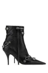 Balenciaga Cagole 50 Ankle Boots In Lamb Leather In Black