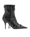 Balenciaga Cagole 50 Ankle Boots In Lamb Leather In Black