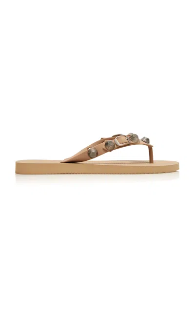 Balenciaga Cagole Rubber Thong Sandals In Neutral