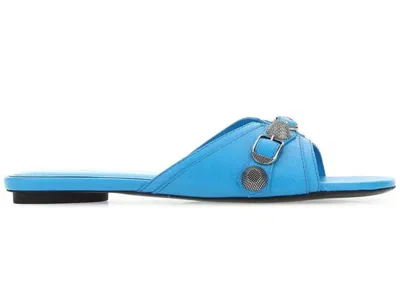 Pre-owned Balenciaga Cagole Sandal (womens) Sneakers In Cyan/pallad