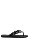 Balenciaga Women Black Rubber Cagole Thong Slippers
