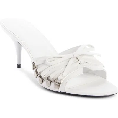 Balenciaga Cagole 70 Leather Sandals In White
