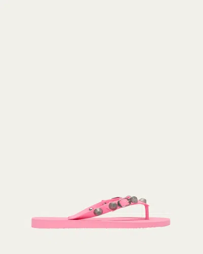 Balenciaga 20mm Cagole Rubber Flip Flops In Pink