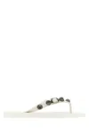 Balenciaga Cagole Thong Sandals In Whitesilver