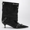 Balenciaga Cagole 50 Mid-calf Boots In Nappa Leather In Black