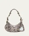 Balenciaga Cagole Xs Leopard Stud Hobo Shoulder Bag In Brown