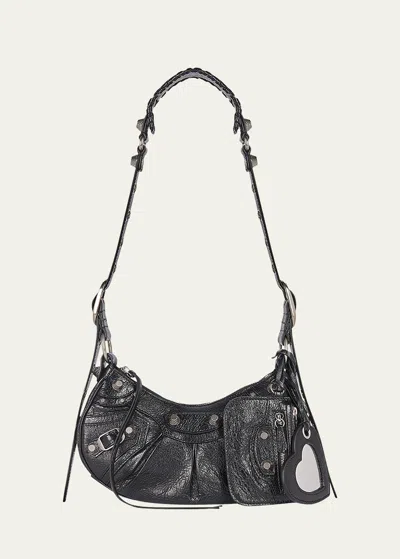 BALENCIAGA CAGOLE XS STUDDED LEATHER SHOULDER BAG