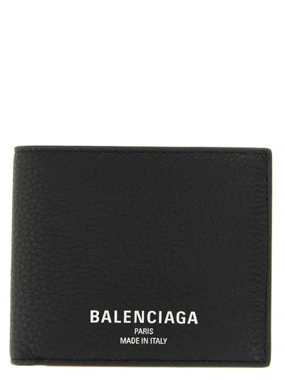 Balenciaga Calf Leather Bifold Wallet In Black