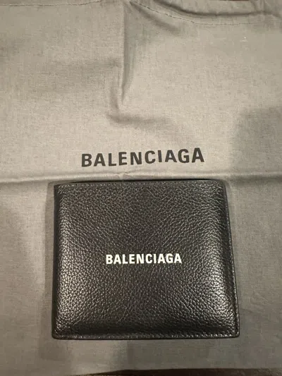 Pre-owned Balenciaga Calf Skin Leather Wallet Black