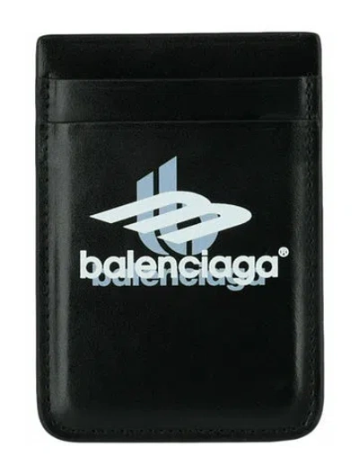 Pre-owned Balenciaga Calfskin Card Holder W/ Tags In Black