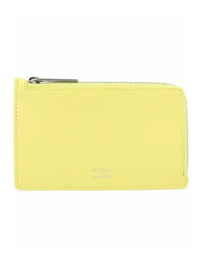 Pre-owned Balenciaga Calfskin Card Holder W/ Tags In Yellow