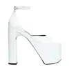 Balenciaga Camden Patent Ankle-strap Platform Sandals In White