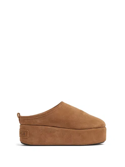 Balenciaga Camel Suede Alaska Soft Slippers