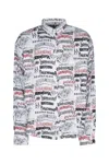 Balenciaga Graphic Print Long Sleeves Cuffed Shirt In Multi