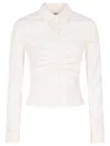 Balenciaga Long-sleeved Corseted Shirt In White