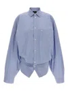 Balenciaga Long-sleeved Knotted Shirt In Light Blue