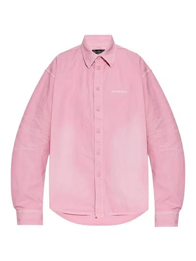 BALENCIAGA LOGO-EMBROIDERED SHIRT
