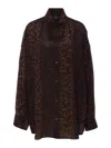 Balenciaga Tracksuit-style Silk-crepe Blouse In Brown