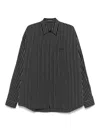 Balenciaga Oversized Striped Poplin Shirt For Men In Black