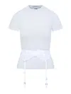 Balenciaga Lingerie T-shirt Lace Detail In White