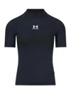 Balenciaga Men's Under Amour Mock Neck Short Sleeve T-shirt In Black