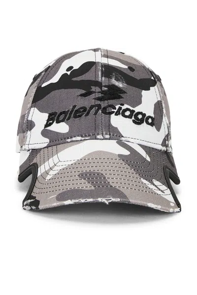 Balenciaga Camo Cap In Gray