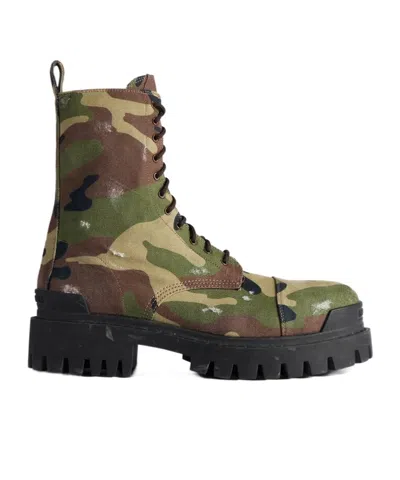 BALENCIAGA BALENCIAGA CAMO LACE-UP BOOTS