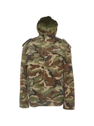 Pre-owned Balenciaga Camo-print Jacket In Green