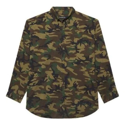 Balenciaga Camouflage Fitted Shirt 'green'