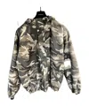 Balenciaga Camouflage Parka Coat In Black
