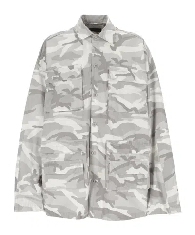 BALENCIAGA BALENCIAGA CAMOUFLAGE PRINT OVERSIZED SHIRT