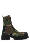 Balenciaga Strike L20 Canvas Camo Boots 42 In Camouflage