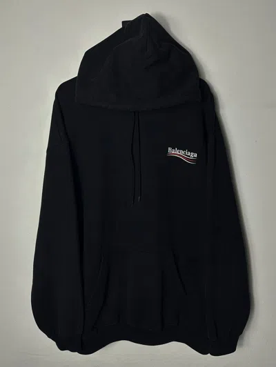 Pre-owned Balenciaga Campaign Hoodie In Black
