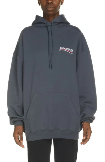 Balenciaga Campaign Logo Oversize Cotton Hoodie