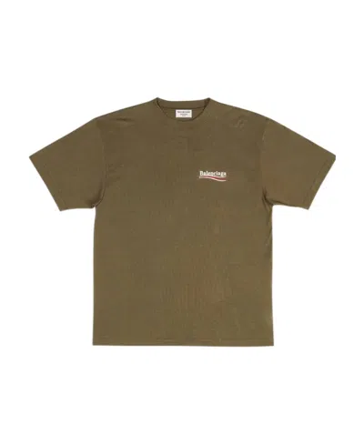 Balenciaga Campaign Logo Oversized T-shirt In Green
