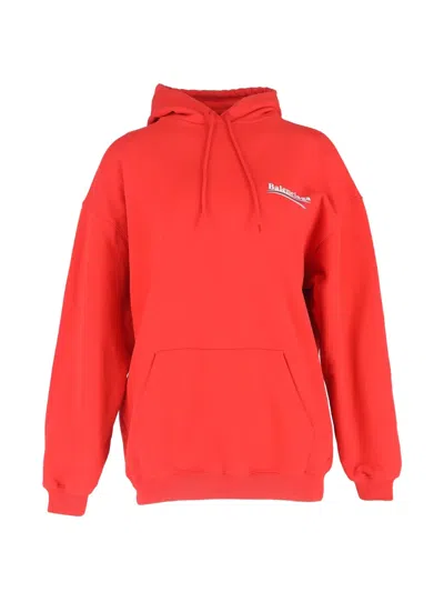 Pre-owned Balenciaga Campaign Logo-print Hoodie In Red