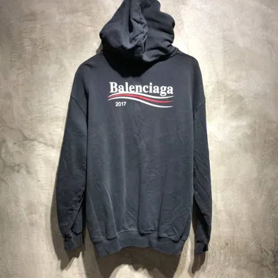 Pre-owned Balenciaga Campaign Pull Over Hoodie In Black