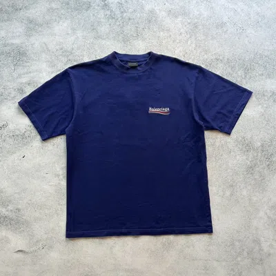 Pre-owned Balenciaga Campaign T-shirt In Dark Blue