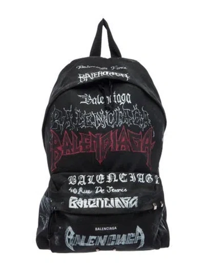 Pre-owned Balenciaga Canvas Backpack In Black