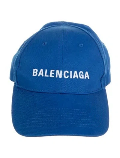 Pre-owned Balenciaga Canvas Baseball Cap In Blue