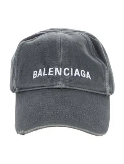 Pre-owned Balenciaga Canvas Baseball Hat In Blue