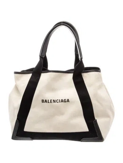 Pre-owned Balenciaga Canvas Cabas Small In Neutral