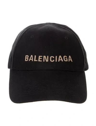 Pre-owned Balenciaga Canvas Embroidered Baseball Cap In Black