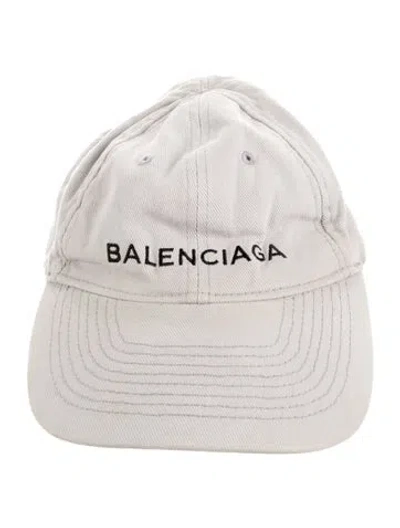 Pre-owned Balenciaga Canvas Embroidered Baseball Cap In Grey