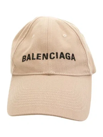 Pre-owned Balenciaga Canvas Embroidered Baseball Cap In Neutrals