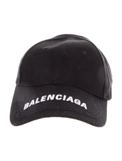 Pre-owned Balenciaga Canvas Logo Baseball Cap In Black